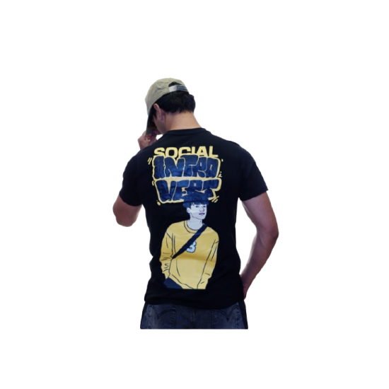 Black Oversized T-Shirt – “Social Introvert” Edition