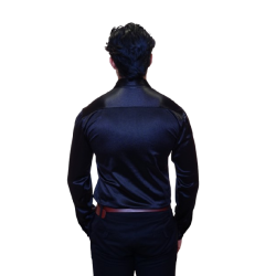 Black Satin-Finish Casual Shirt