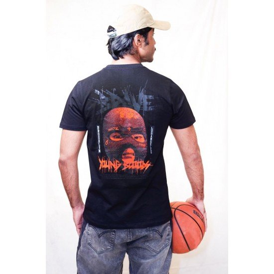 Brave Black Oversized Streetwear T-Shirt